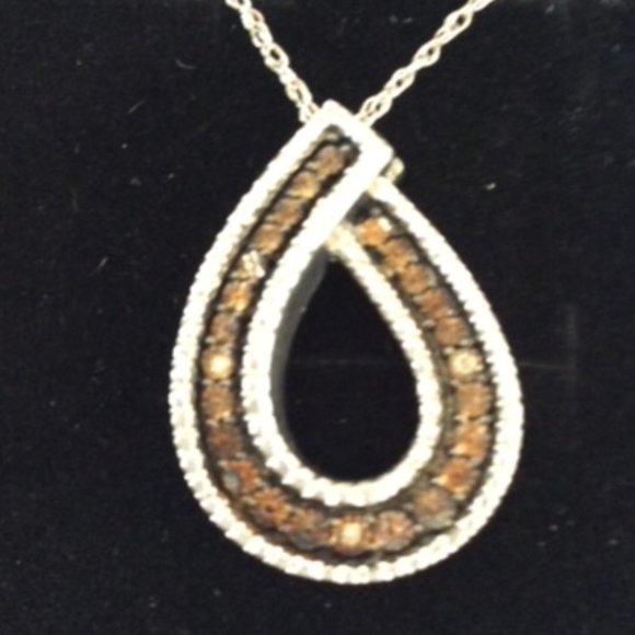🌟🌸HOST PICK 🌟🌸 NWT Le Vian Pendant1/3 ct Chocolate Diamonds 14K White Gold - Picture 5 of 6
